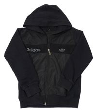 Čierna prepínaci mikina s kapucňou Adidas