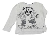 Bílé triko s Minnie a Mickey s flitry Disney