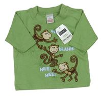 Zelené tričko s opicami Next
