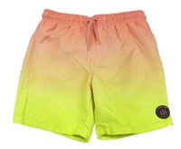 Lososovo-neonově žluté ombré plážové kraťasy Primark