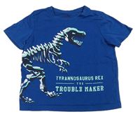 Modré tričko s kostrou dinosaura zn. Lupilu