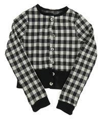 Čierno-biela kockovaná prepínaci crop ľahká mikina River Island