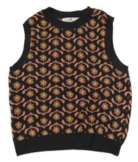 Antracitová kvetovaná vlnená vesta H&M