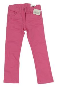 Nové - Tmavorůžové plátěné skinny kalhoty C&A