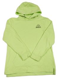 Limetková mikina s trojúhelníky a kapucí George