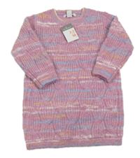 Nové - Starorůžové melírované svetrové šaty Primark