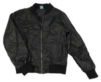 Čierna koženková podšitá bunda Y.F.K.