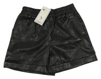 Nové - Černé koženkové kraťasy Tu