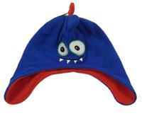 Nové - Safírová fleecová čepice - příšerka