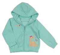 Tyrkysová propínací mikina s dinosaurem a kapucí Dunnes