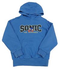 Modrá mikina se Sonicem a kapucí