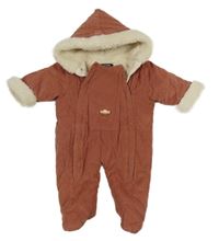 Vínová manšestrová zateplená kombinéza s kapucí Kiabi