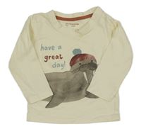 Krémové tričko s mrožom Primark