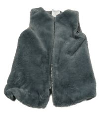 Tmavosivá kožušinová podšitá vesta Primark