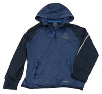 Tmavomodro-melírovaná futbalová mikina s kapucí - Everton