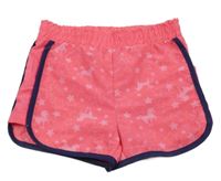 Neonově růžové šusťákové kraťasy s hvězdami Ergeenomixx