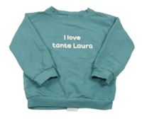 Zelená ľahká mikina s nápisom