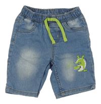 Modré riflové kraťasy s krokodýlem Ergee