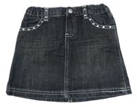 Antracitová rifľová sukňa s kamienkami Chicco