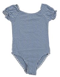 Modro-bílé kostkované jednodílné plavky Primark