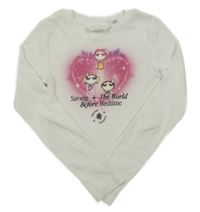 Smetanové žebrované crop triko s Powercuff Girls H&M