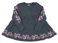 Antracitová tunika s květinami Topolino