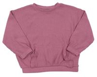 Staroružová rebrovaná úpletová oversize mikina Primark