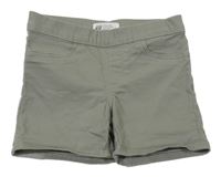 Khaki riflové kraťasy H&M