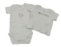 2 set - Biele tričko s nápisem + body s balónky