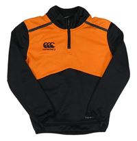 Černo-oranžová sportovní funkční mikina s logem Canterbury
