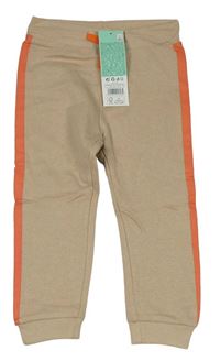 Béžové tepláky s oranžovým pruhem Pep&Co