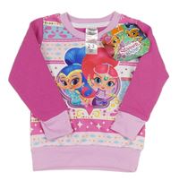 Růžovo-lila vzorovaná mikina s Shimmer&Shine zn. Nickelodeon