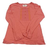 Korálové tričko s čipkou H&M