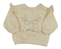 Smetanová mikina s králíky a volánky M&S