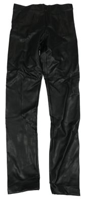 Černé koženkové legíny H&M