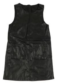 Čierne koženkové šaty s vreckami F&F