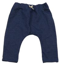 Tmavomodré teplákové kalhoty riflového vzhledu