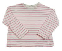 Bielo-ružová pruhovaná ľahká mikina M&S