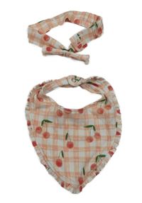 2 set - růžovo-bílý slinták s třešněmi + čelenka