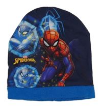 Tmavomodrá čepice se Spidermanem 