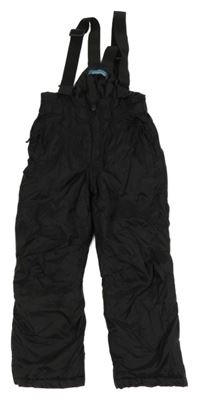 Černé šusťákové oteplovačky s kšandami 