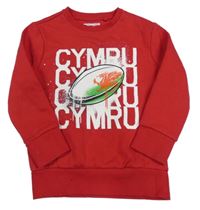 Červená mikina s nápismi F&F