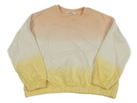 Meruňkovo-bielo-žltá crop mikina M&S