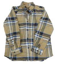 Hnědo-modrá kostkovaná košile Next