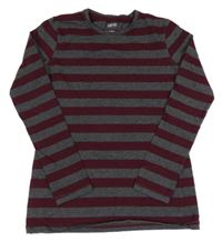 Šedo-vínové pruhované triko Y.F.K.