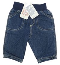 Nové - tmavomodré ľahké rifle s úpletovým pasom Mothercare