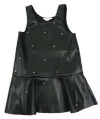 Čierne koženkové šaty s plíšky Primark