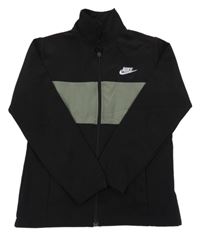 Černo-khaki šusťáková sportovní bunda s logem - Nike