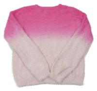 Tmavorůžovo-růžový chlupatý ombré svetr Primark