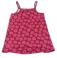 Vínovo-tmavoružové kvetované šaty PRIMARK